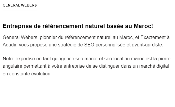 Entreprise de référencement naturel basée au Maroc!