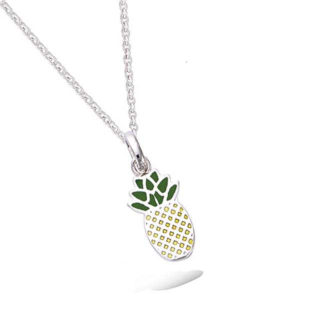 Pendentifs ananas argent rhode