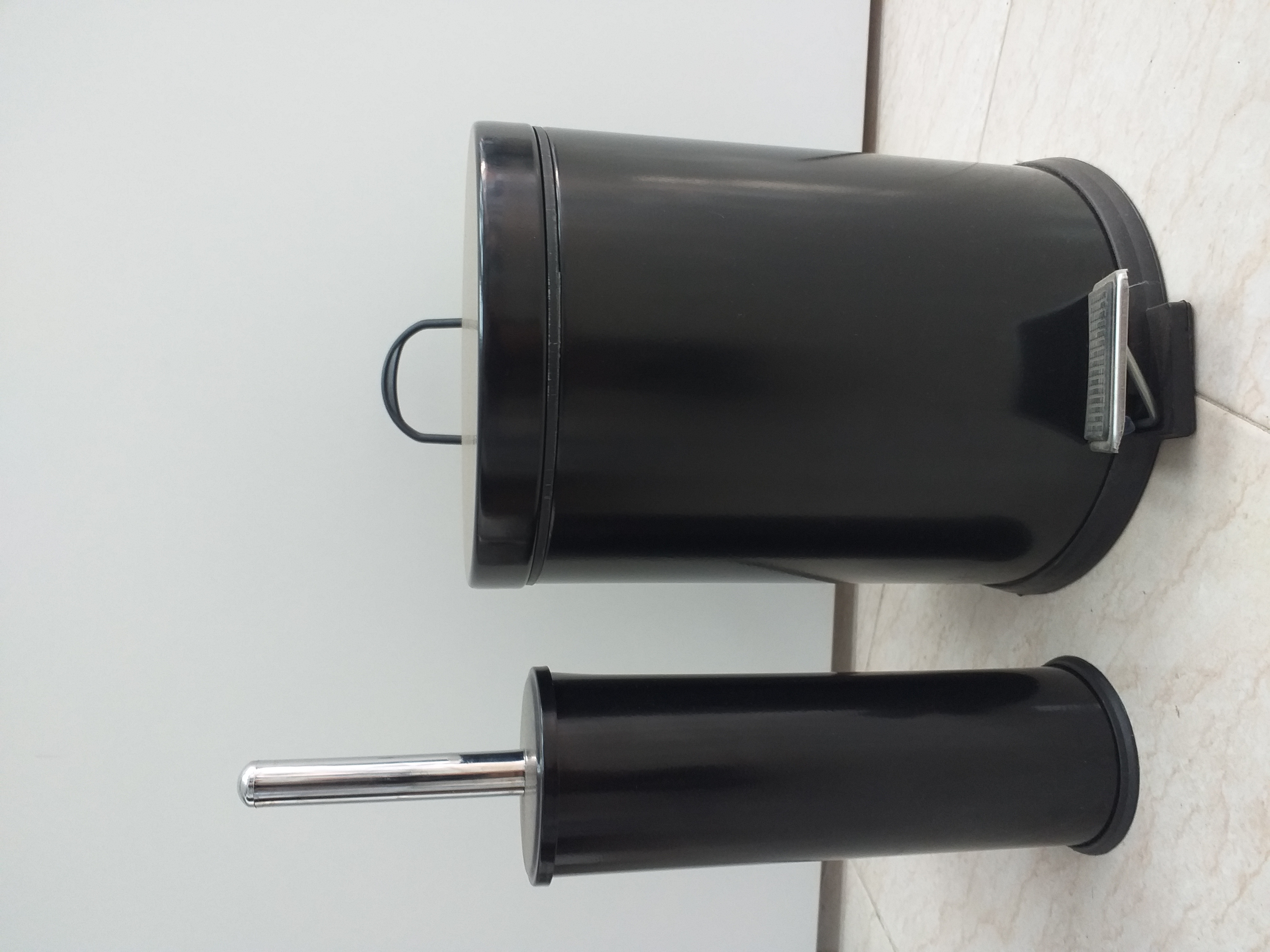 porte Balayette inox+ Poubelle inox
